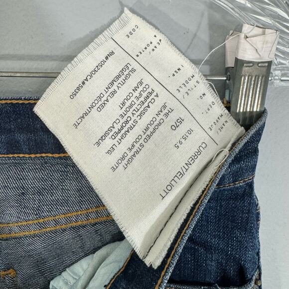 Current/Elliott The Cropped Straight Jean Court Coupe Droite - Picture 6 of 10